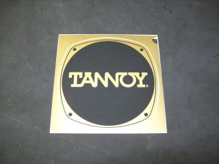 Tannoy Decals,  2 Old Stock,  Factory Stick On.  Gold Color,  4 1/8 " X 4 1/8 "