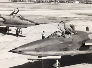 Two 8x10 Black And White Silver Prints Of Nj Ang F105 Fighters In The Late 1970s