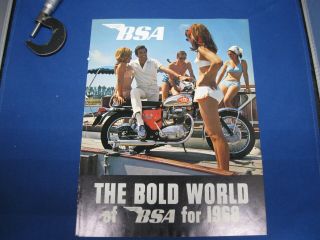 Vintage Bsa Sales Brochure 1968 Lightning Thunderbolt Star All Models
