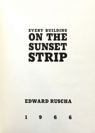 Edward Ruscha / Every Building On The Sunset Strip 1970