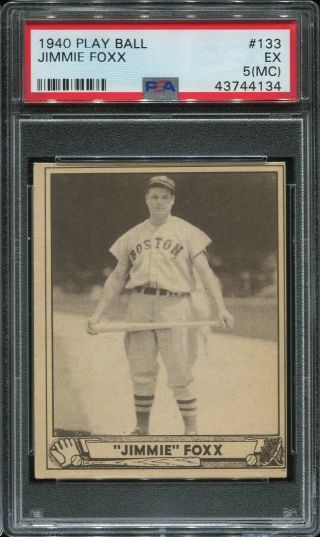 1940 Play Ball 133 Jimmy Foxx Boston Red Sox Card Psa 5
