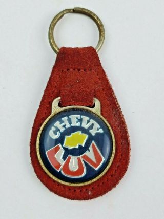 Vintage Chevy Luv Logo Leather Keychain Keyring Fob