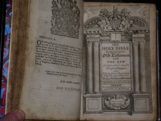 1679 1st Edition King James Bible Fine Binding