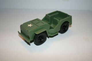 Vintage Tim - Mee Toy Pressed Plastic U.  S.  Army Military Jeep Made In The U.  S.  A.