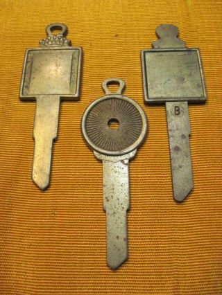 Vtg Key Blanks Heavy Solid Mixed Brass Jewelry Stamping Finding 2.  5 "