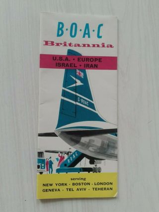 Vintage Boac Britannia Brochure Poster 1959 Jetset B.  O.  A.  C