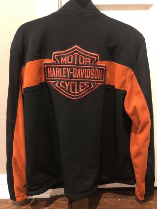 Harley Davidson Mens Bar Shield Orange Black Rider Jacket Sz Medium