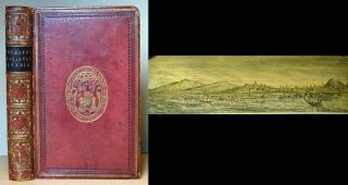 1834 Historic Fore - Edge Painting Of Edinburgh? Finebinding Leather Book Antique