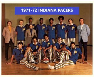 1971 - 72 Indiana Pacers 8x10 Team Photo Basketball Picture Aba