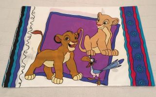 Lion King Pillowcase Two Sided Vintage 90’s Disney Simba Nala Pumbaa Timon Euc