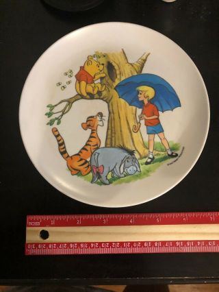 Vintage Winnie The Pooh Plastic Plate - Walt Disney Productions