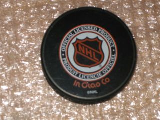 BUFFALO SABRES puck NHL InGlasCo 1999 - 2001 VEGUM slug shadow logo 2