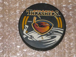 Atlanta Thrashers Puck Nhl Inglasco 1999 - 2001 Shadow Logo