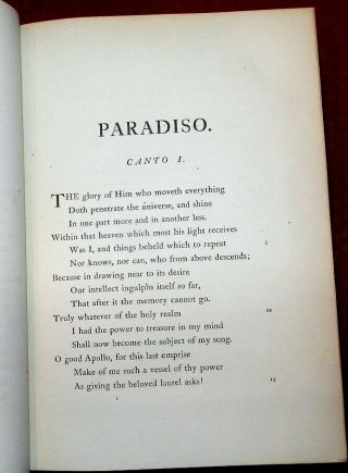 THE DIVINE COMEDY by Dante.  Longfellow Translation 1867 1stEd 3 Quarto Vols LTHR 3
