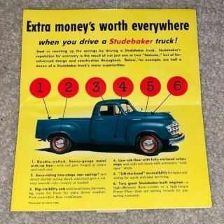 1952 Studebaker Trucks,  Foldout Brochure