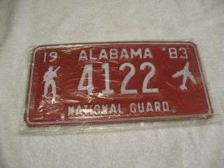 Vintage 1983 Alabama Army/air National Guard License Plate