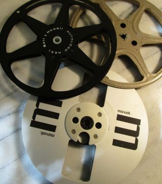 3 Take Up Reels For 8mm Film - 7 " - Bell & Howell - Maxell