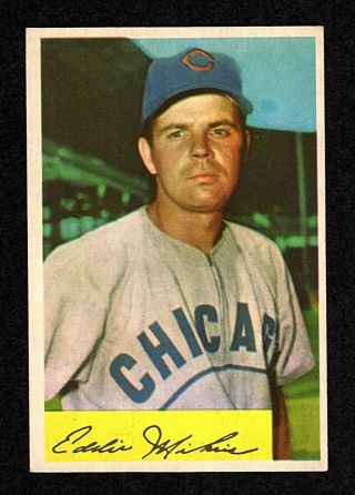 1954 Bowman 61 Eddie Miksis Chicago Cubs Vintage Baseball Card Ex/mt