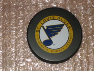 St.  Louis Blues National Hockey League Puck Nhl Inglasco Silver Back Logo
