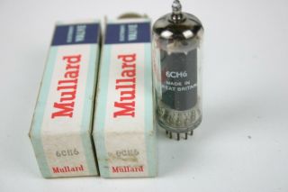 2 Mullard 6ch6 Electron Tube Valve Vintage,  Radio Tv Amp Etc
