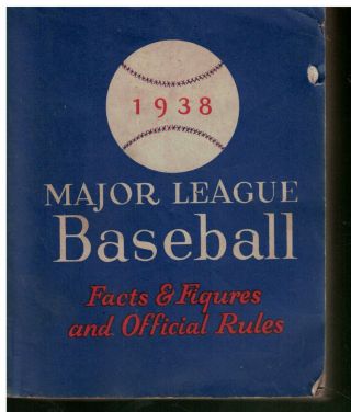 1938 Major League Baseball Facts Figures Official Rules Booklet Ty Cobb,