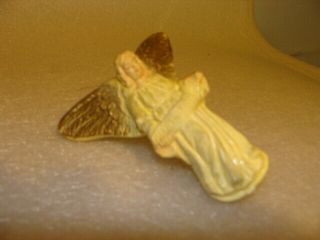 Vintage Nativity Hooked Angel Figure Chalk Ware Christmas Manger 3 1/2 "