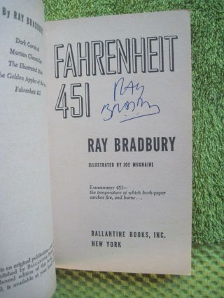 FAHRENHEIT 451 - SIGNED BY RAY BRADBURY - TRUE FIRST EDITION FIRST PRINTING 1953 2