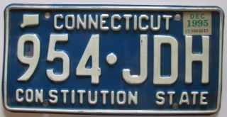 Connecticut 1995 License Plate Quality 954 - Jdh