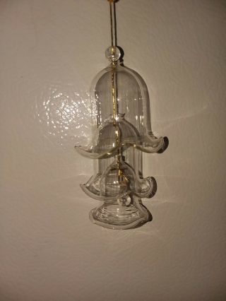 Vintage Christmas Tree Ornament Glass Bell 3 Tier Graduated