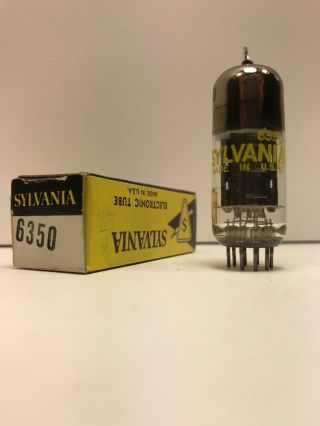 Nos Nib Sylvania 6350 (hi Fi Sub For 12au7) Black Plate Vacuum Tube 105