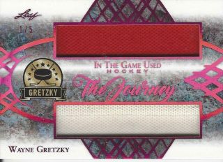 2019 - 20 Leaf In The Game Wayne Gretzky The Journey Dual Jersey 1/5