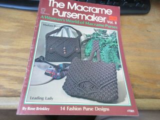 The Macrame Pursemaker Vol.  Ii Vtg Craft Book Clutch Handbags Purses 14 Patterns