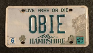 2012 Hampshire Vanity License Plate Nh 12 Obie O’brien Star Wars