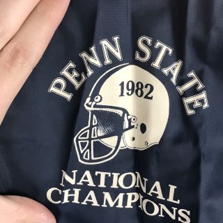 VTG 80s 1982 Penn State PSU Joe National Champions Satin Blue Men Jacket M N1012 3