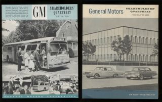 1959 & 1963 General Motors Quarterly Report Minicipal Bus & Skylark Malibu