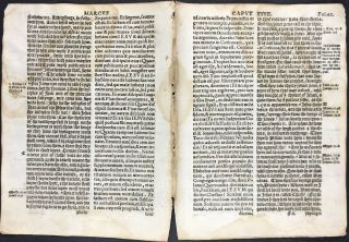 1538 Coverdale Bible Leaf Matt 27 & Mark 2 Tyndale Foundation Of 1611 King James