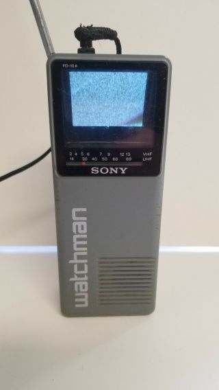 Vintage Sony Watchman Fd - 10a Black And White Tv,  Sb