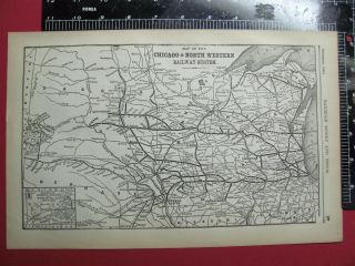 Rare 1893 Chicago & North Western Railroad System Map Rare C&nw Rr History