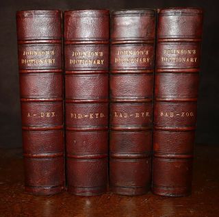 1805 A Dictionary Of The English Language Samuel Johnson 4 Vols 9th Edition