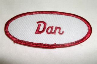 Dan Embroidered Vintage Sew On Name Patch Tags Assorted Colors