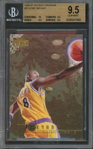 Kobe Bryant Rookie Card 1996 - 97 Skybox 55 Lakers Bgs 9.  5 (10 9.  5 9.  5 9.  5)