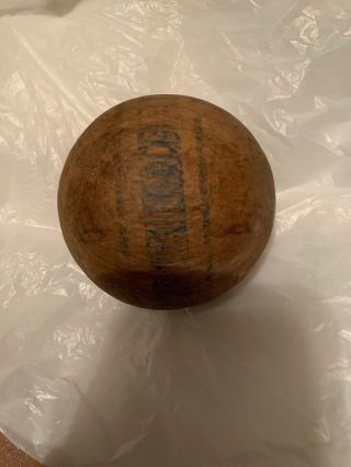 Vintage Wood Croquet Striped Ball Primitive Wooden Decor Craft Hobby 31/2 "