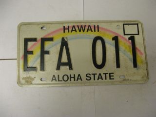 Hawaii Hi License Plate Efa 011 Rainbow
