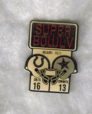 Baltimore Colts Dallas Cowboys 1971 Bowl V Pin