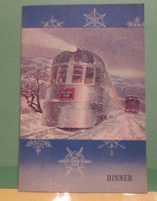 Burlington Route - Cb&q Denver Zephyr December 1942 Wwii 12 " X 9 " Dinner Menu