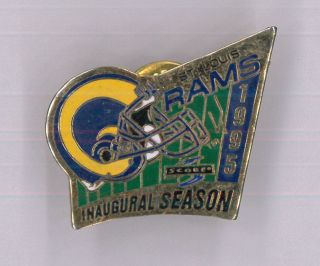 Nfl Football Pin - St.  Louis Rams - Inaugural Season 1995 - La Badge B