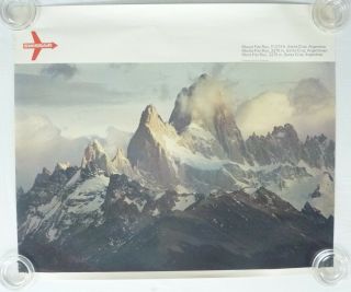 Wall Poster – Swissair – “mount Fitz Roy,  Argentina” – Approx.  21½” X 18½”