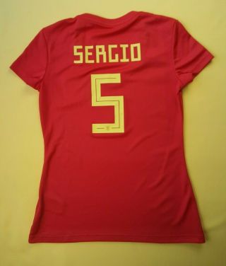 5,  /5 Sergio Spain Soccer Women Jersey Small 2018 Shirt Br2716 Adidas Ig93