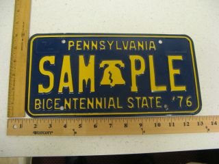 1971 71 1976 76 Pennsylvania Pa Penna Sample License Plate Sam - Ple Bicentennial
