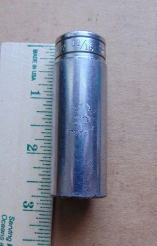 Vintage 1983 Snap - On Tools Usa 3/8 " Drive 6 Point 11/16 " Deep Well Socket Sfs221